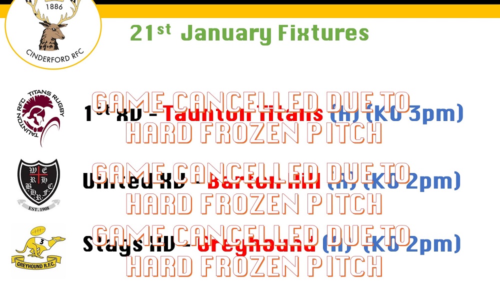 All matches cancelled due to frozen pitches