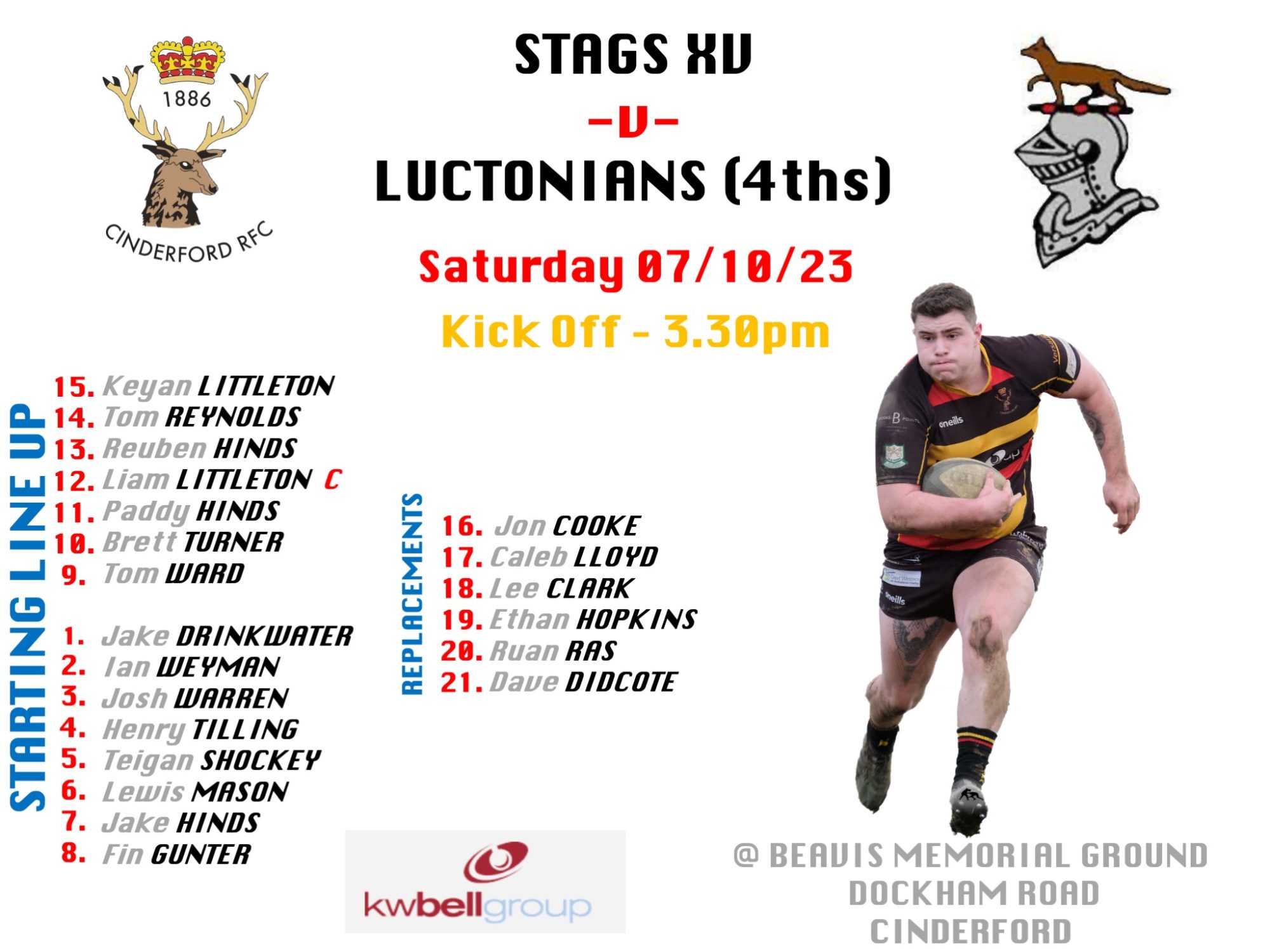 Luctonians Rfc Weekend team news, First XV & Stags - Cinderford RFC